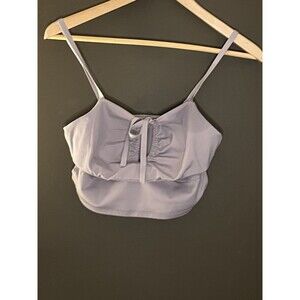 Le Ore Lavender Ruched Center Tie Sports Bra Crop Top Size M